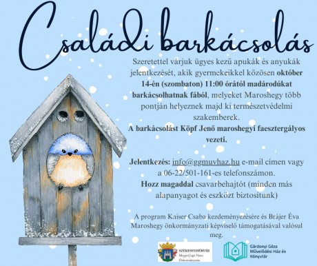 Családi madárodú-készítést rendeznek szombaton Maroshegyen