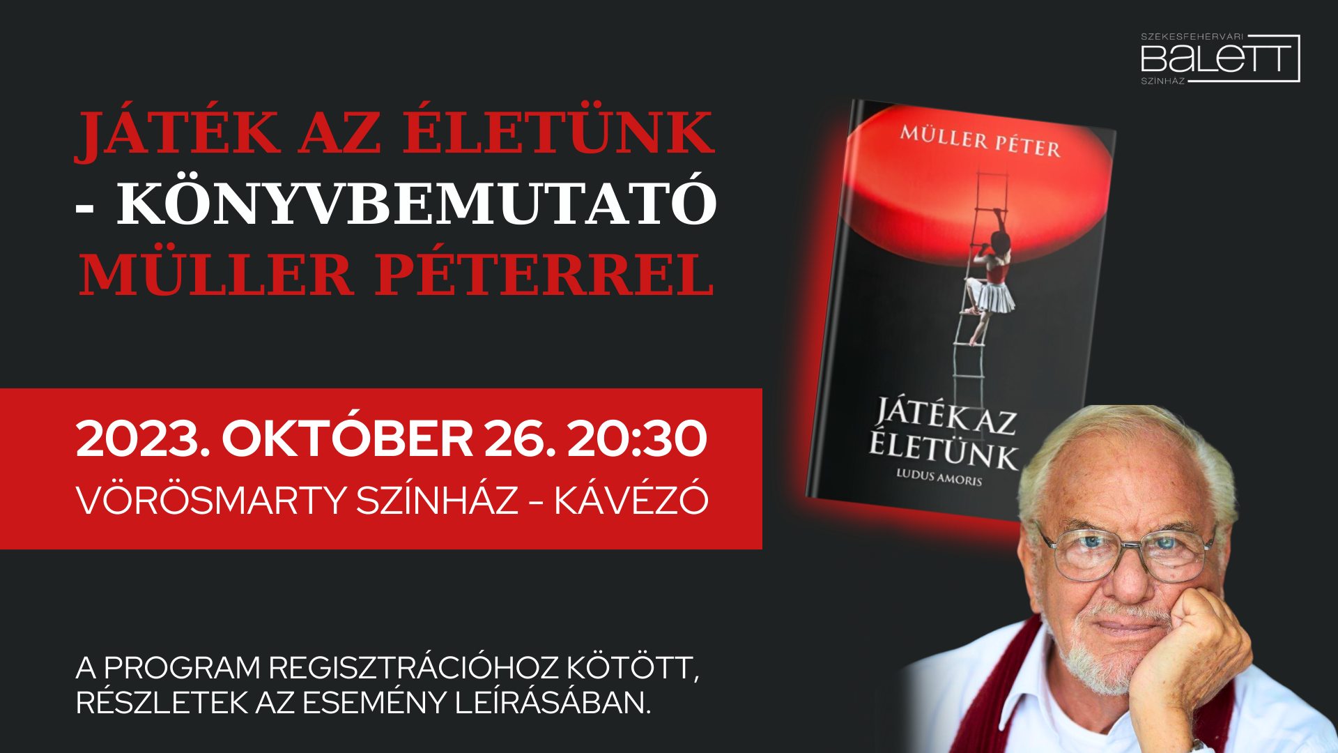 Könyvbemutató és beszélgetés Müller Péterrel a színház kávézójában