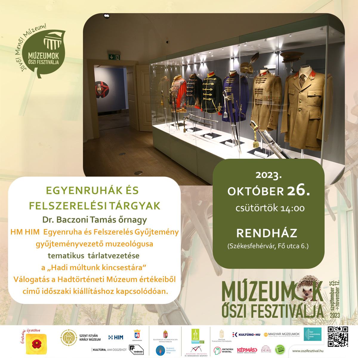 Egyenruhák és felszerelési tárgyak – tematikus tárlatvezetést tartanak a Rendházban