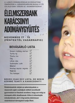 Tartós élelmiszert gyűjtenek rászorulóknak péntektől vasárnapig a Budai úti Aldiban