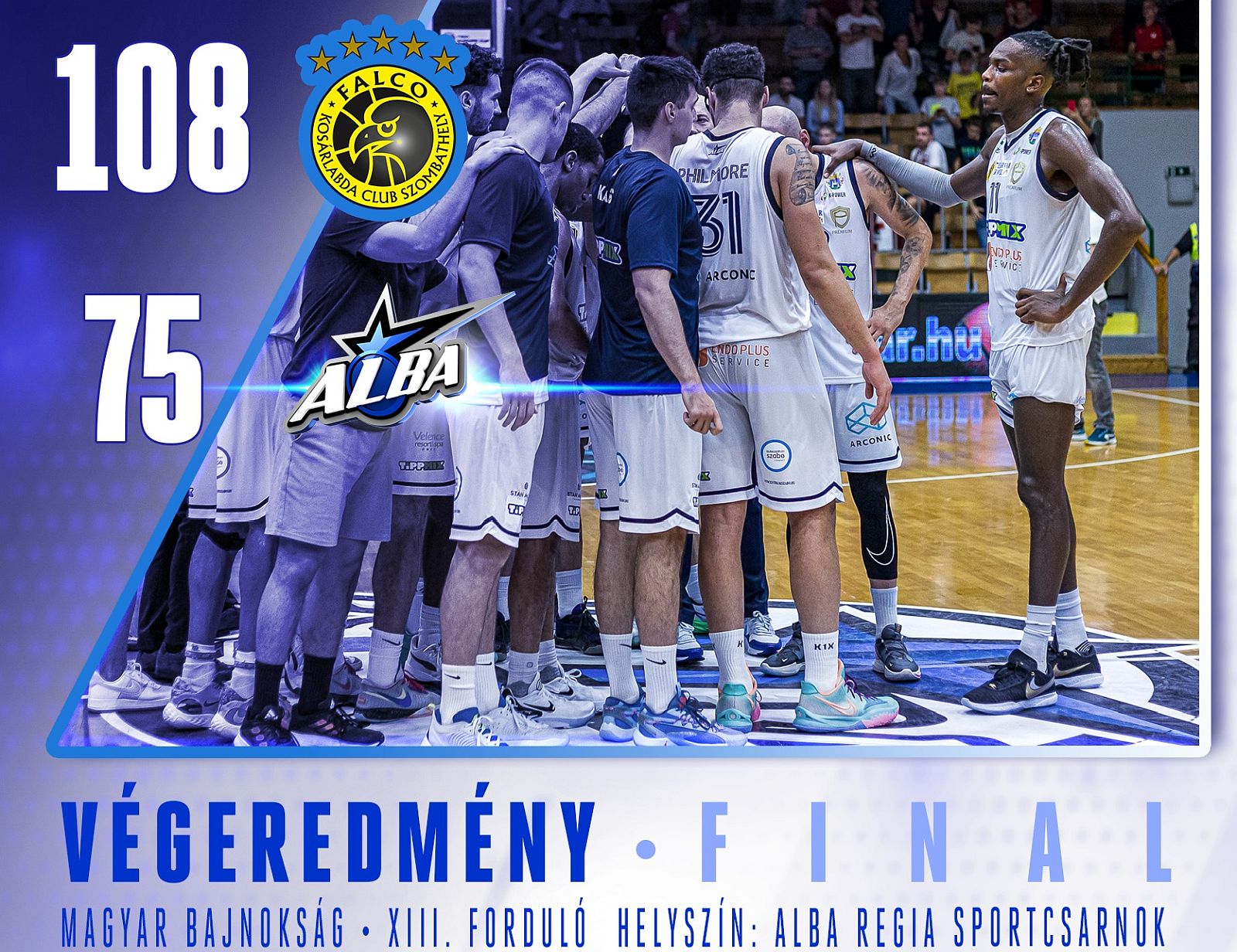 Megszakadt az Alba győzelmi sorozata - kikapott a csapat Szombathelyen