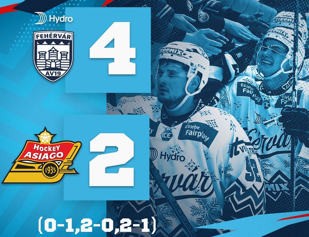 Kuralt mesterhármasával nyert pénteken este a Fehérvár az Asiago ellen