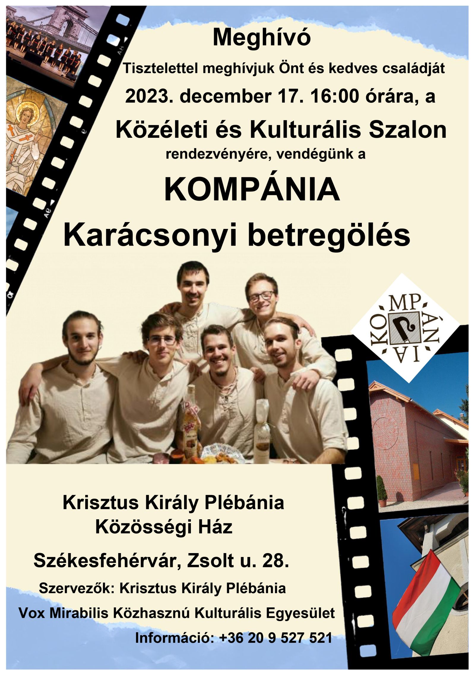 A Kompánia együttes lép fel a Közéleti és Kulturális Szalonban vasárnap