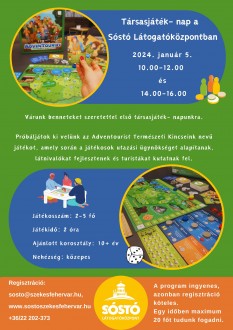 Pénteken társasjáték nap, szombaton állatvédelmi témanap lesz a Sóstón