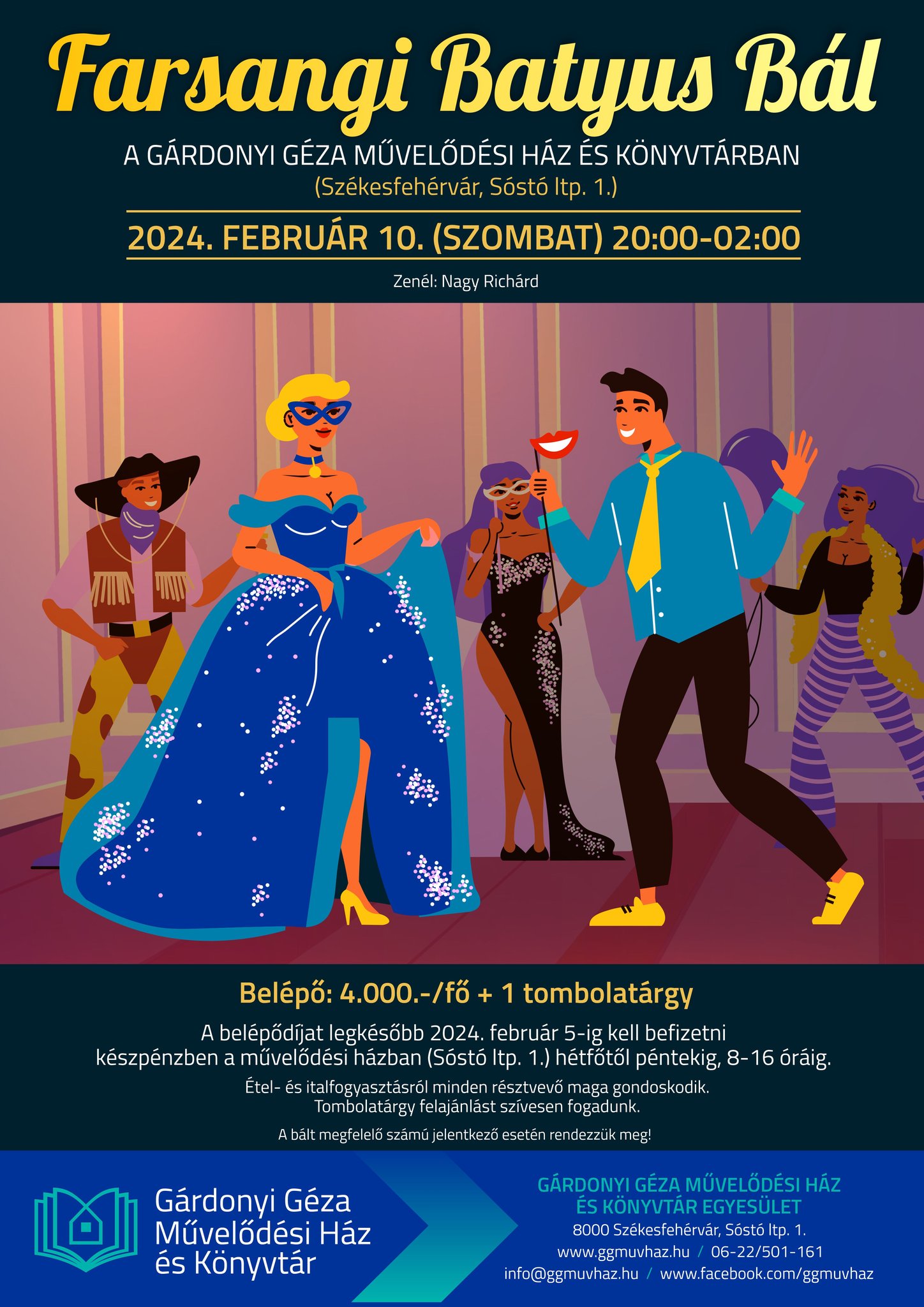 Farsangi batyus bálra várja a jelentkezőket a Gárdonyi Géza Művelődési Ház