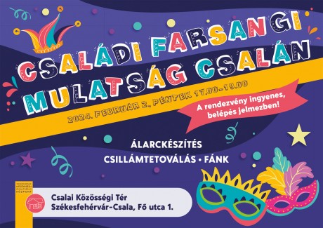 Jelmezes családi farsangi mulatság lesz pénteken Csalán