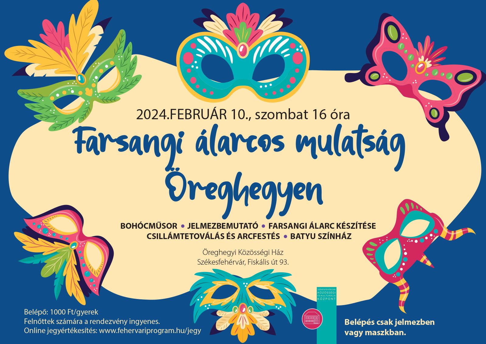 Farsangi álarcos mulatság lesz szombaton az Öreghegyen