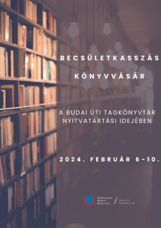 Keddtől péntekig becsületkasszás könyvvásárt tart a Budai úti Tagkönyvtár