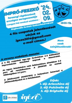 Az IMPRÓ-FESZKÓ regionális fordulóját tartják pénteken az Igézőben