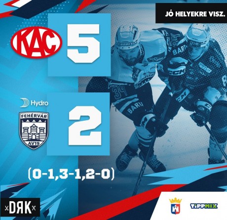 Osztrák jégkorongliga - Kikapott a Hydro Fehérvár AV19 Klagenfurtban