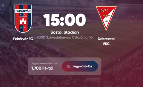 Vasárnap a DVSC ellen kezdi hazai pályán a tavaszi szezont a Fehérvár FC