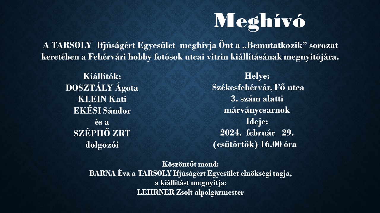 Bemutatkozik – vitrinkiállítás nyílik a Fő utcán