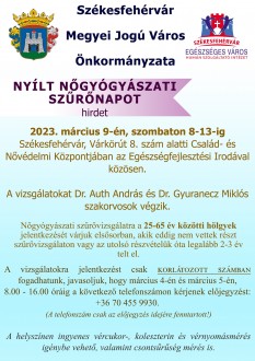 Nyílt nőgyógyászati szűrőnap március 9-én - A vizsgálatokra előzetesen lehet bejelentkezni