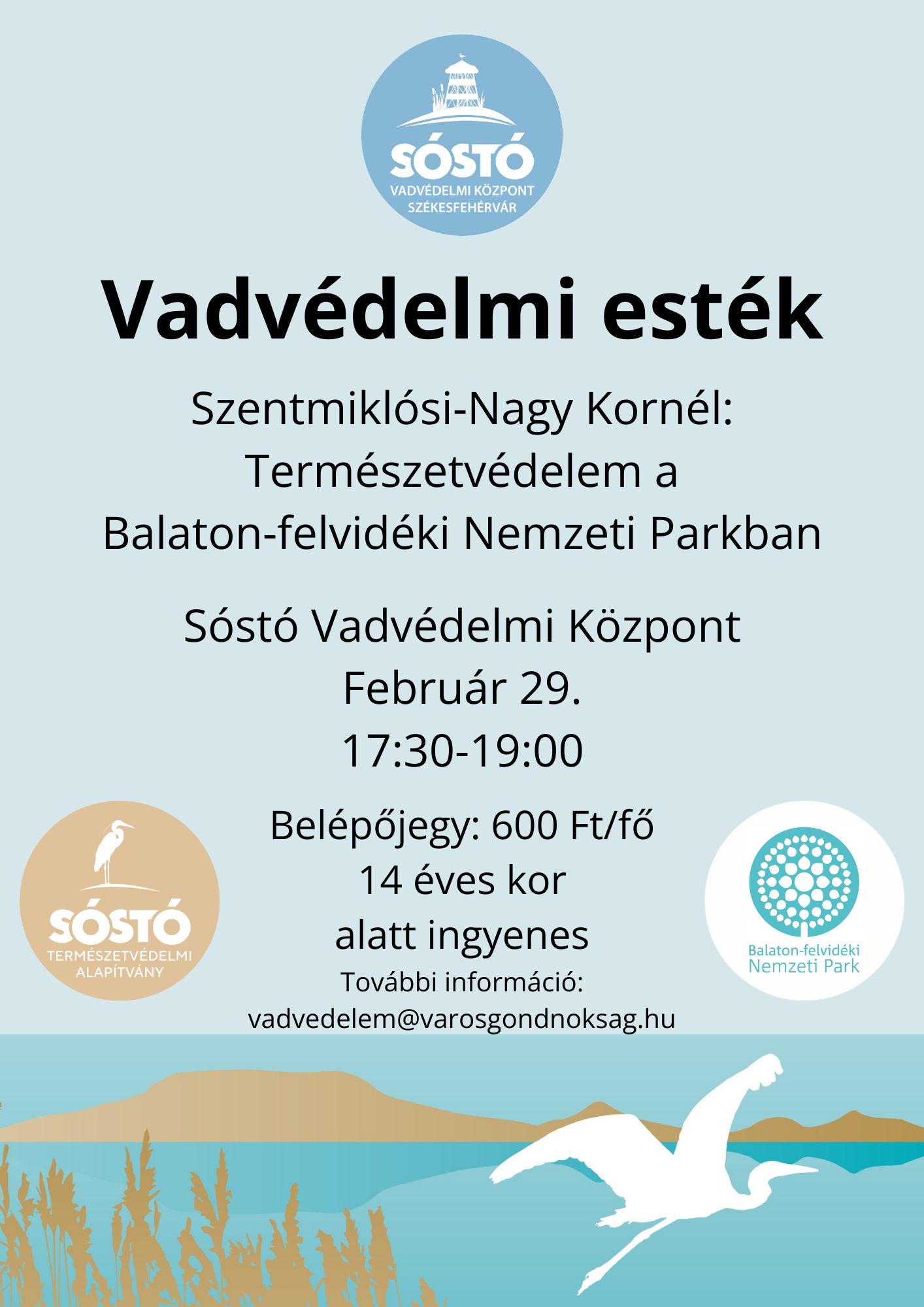 A Balaton-felvidéki Nemzeti Parkról szól a Vadvédelmi esték záró programja