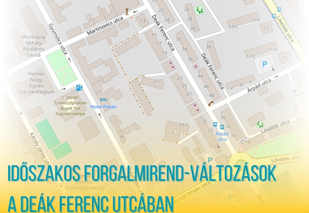 A szennyvíz-gerincvezetéket javítják – időszakos forgalmirend-változások a Deák Ferenc utcában