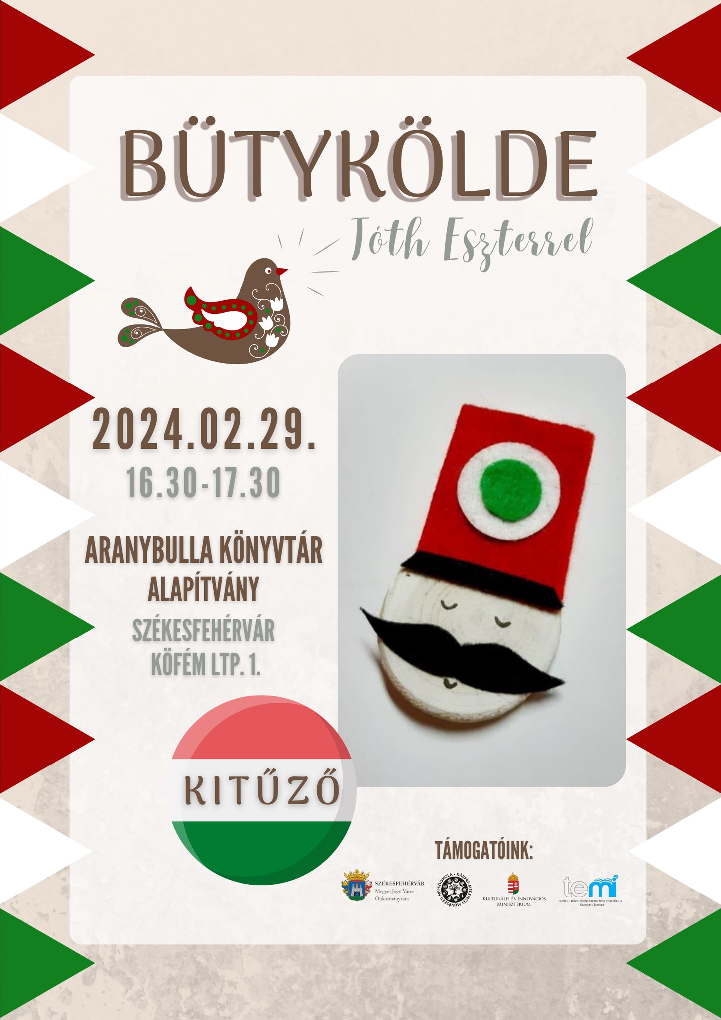 Huszáros kitűző készül a Bütyköldében - bárki csatlakozhat az  Aranybulla Könyvtár programjához