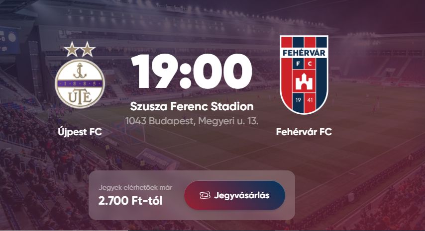 Az Újpest FC otthonába látogat vasárnap a Vidi