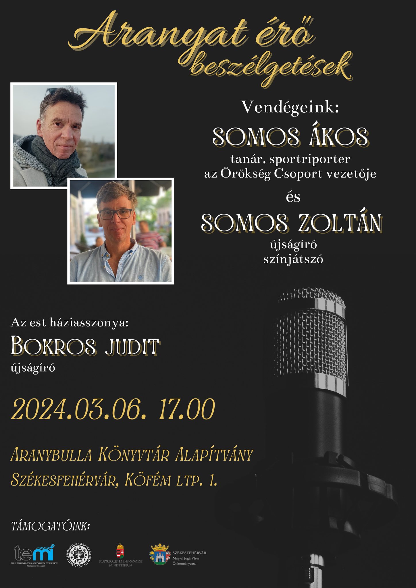 Somos Ákos és Somos Zoltán az Aranyat érő beszélgetések következő vendégei