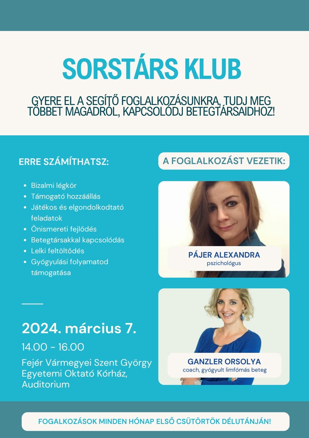Sorstárs Klub a kórházban – március 7-én folytatódik a betegeket segítő közösségi program