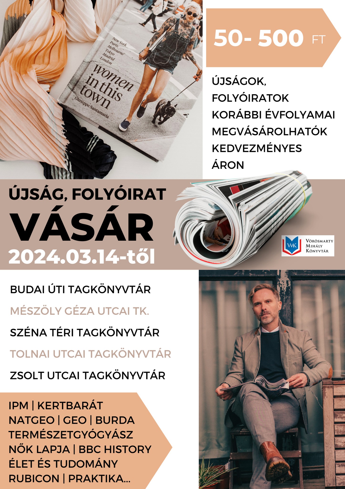 Újság és folyóirat vásár indul a Vörösmarty Mihály Könyvtárban