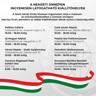 A nemzeti ünnepen ingyenesen látogathatók a múzeum kiállítóhelyei