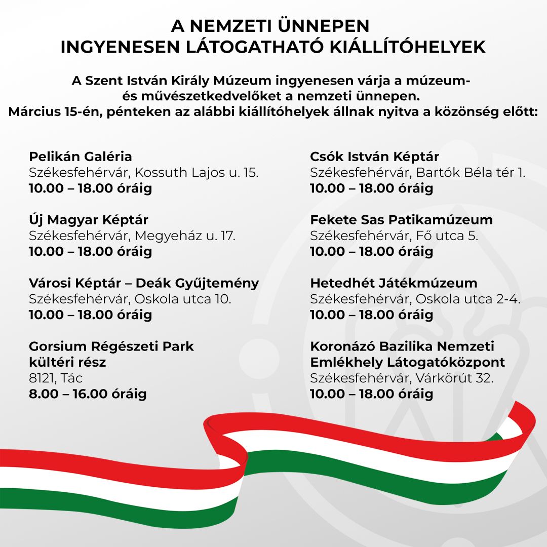 A nemzeti ünnepen ingyenesen látogathatók a múzeum kiállítóhelyei