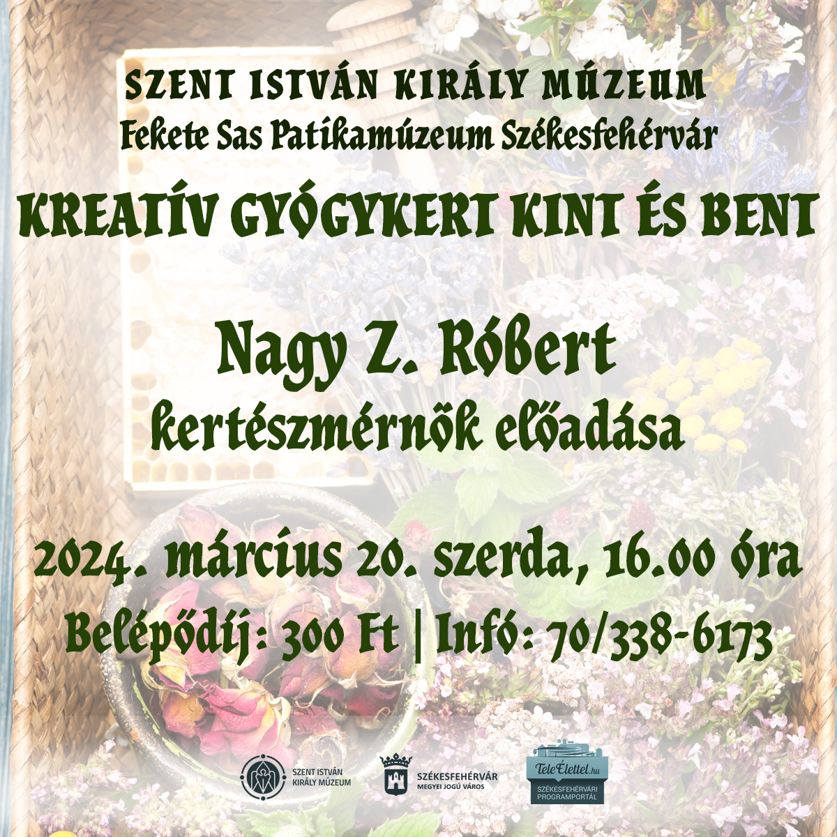 Kreatív gyógykert kint és bent – előadás a Fekete Sas Patikamúzeumban