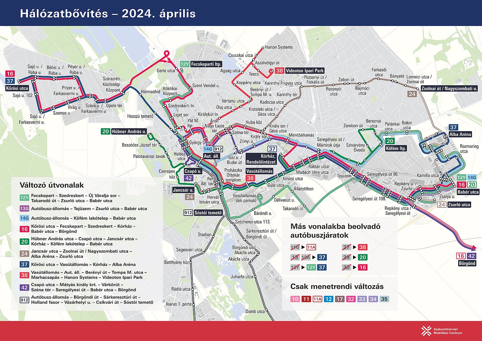 Buszhálózat bővítés - április 2-án, keddtől több buszjárat közlekedik Fehérváron