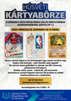 Húsvéti kártyabörze lesz a Gárdonyi Géza Művelődési Házban