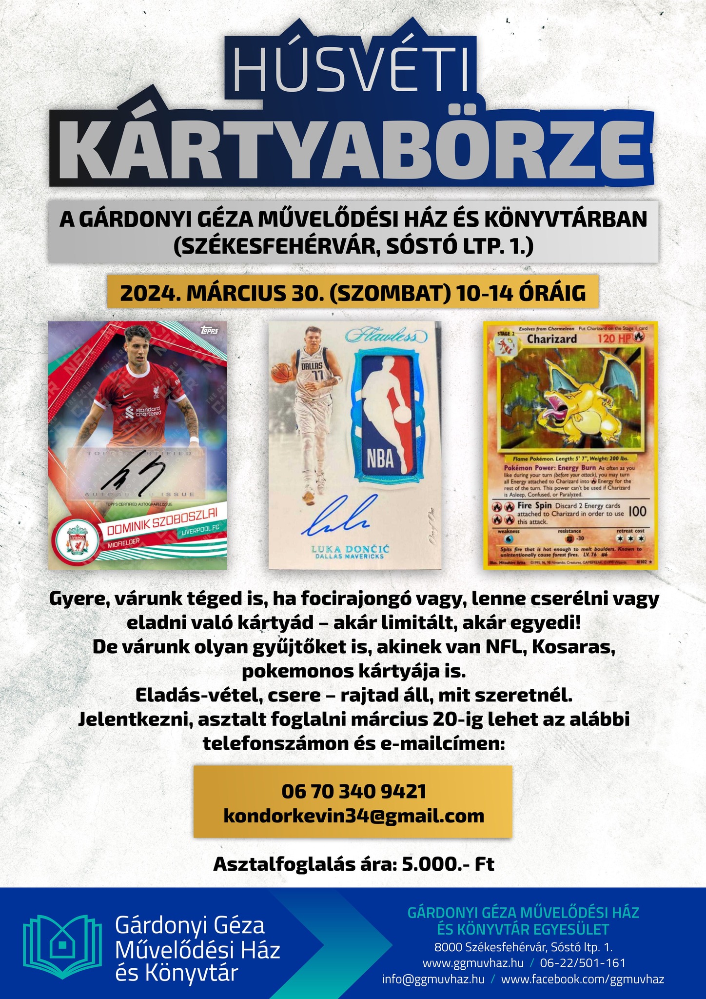Húsvéti kártyabörze lesz a Gárdonyi Géza Művelődési Házban