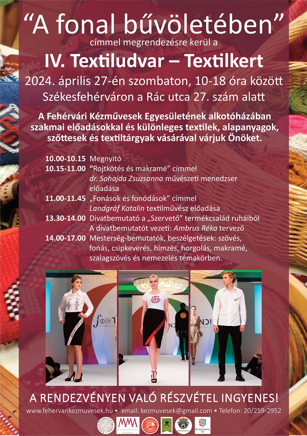 A fonal bűvöletében – szombaton folytatódik a Textiludvar – Textilkert sorozat a Kézművesek Házában