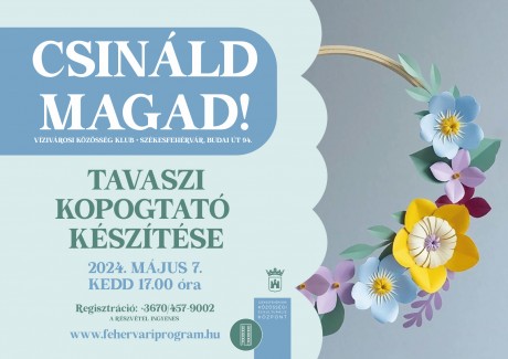 Csináld magad! – kézműves foglalkozás kedden Vízivárosban