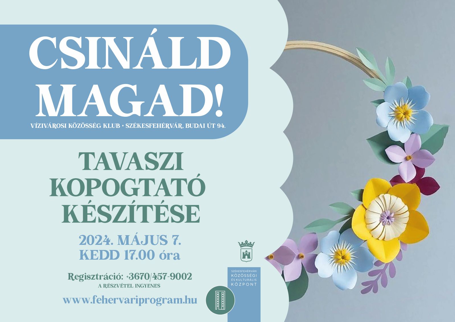 Csináld magad! – kézműves foglalkozás kedden Vízivárosban