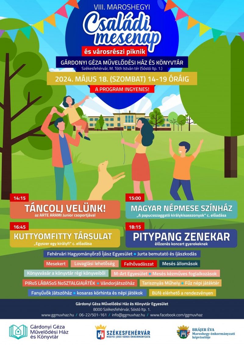 Szombaton rendezik a VIII. Maroshegyi Családi Mesenapot és városrészi pikniket