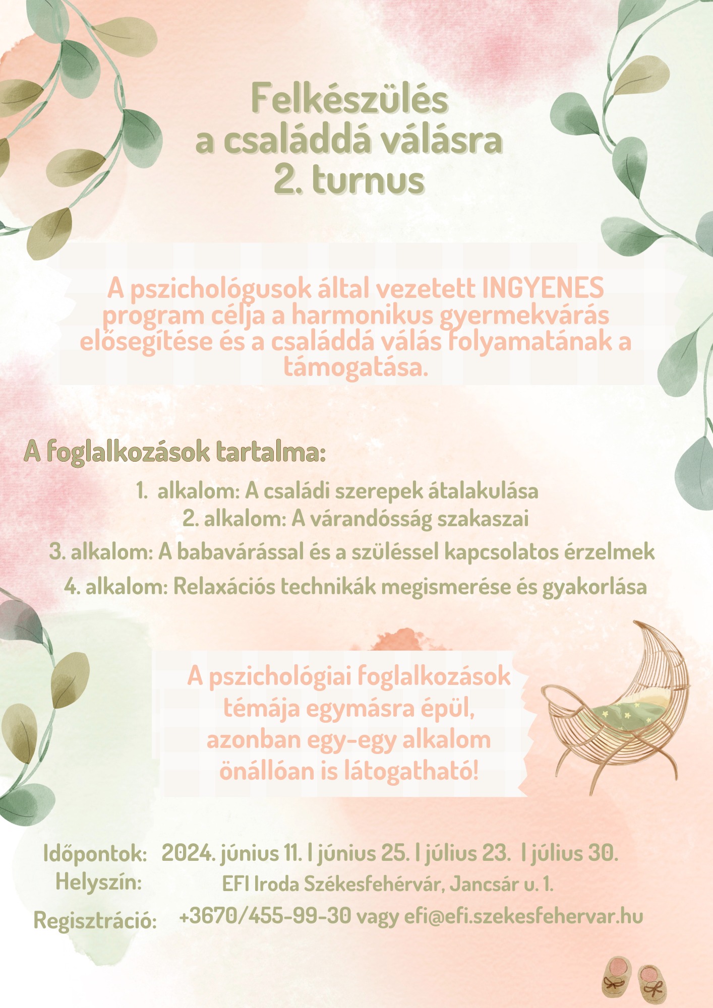 Felkészülés a családdá válásra – ingyenes pszichológiai program az EFI-ben