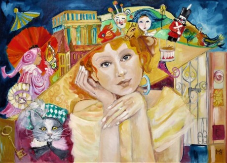 Keretbe foglalt színes mesevilág Magony Henriett kiállításán