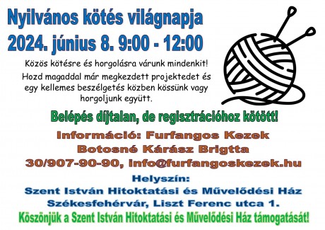 Elő a kötőtűkkel! – kötés világnapi program szombaton Székesfehérváron