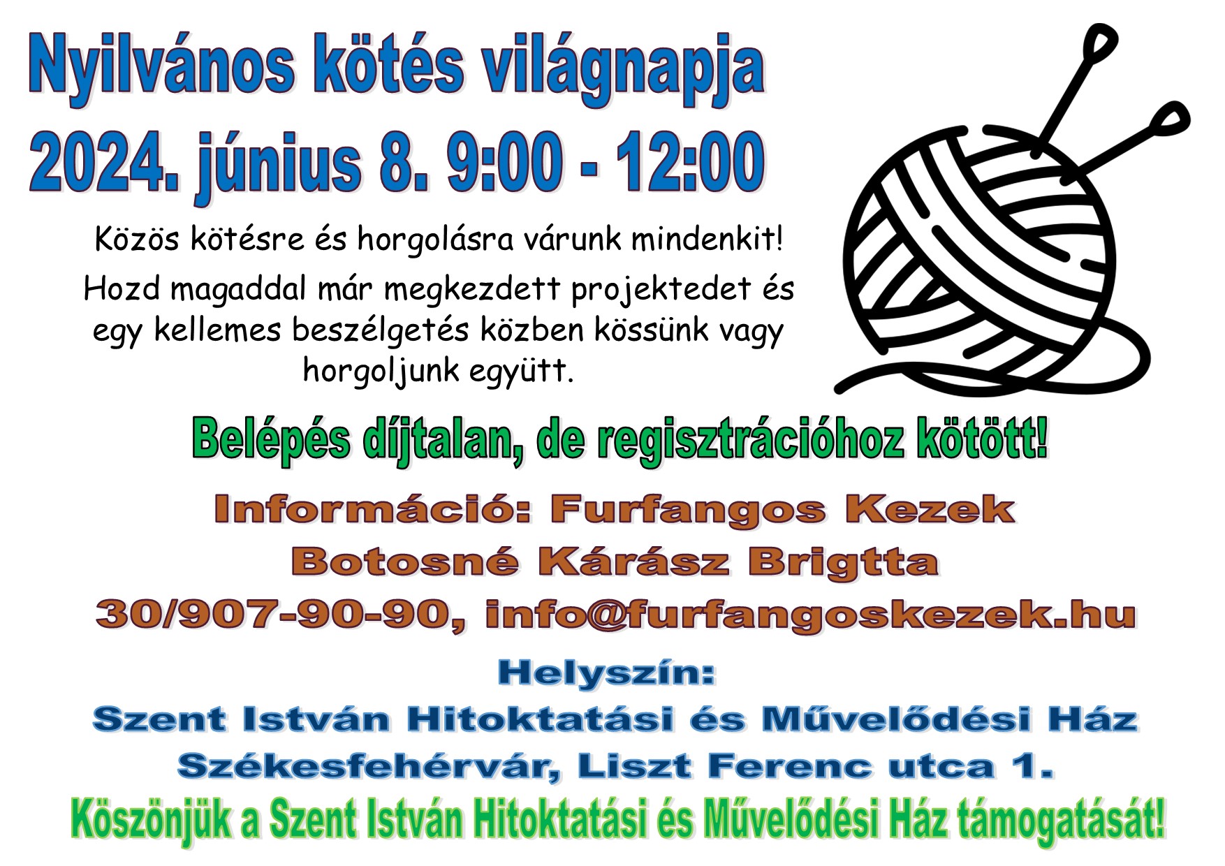 Elő a kötőtűkkel! – kötés világnapi program szombaton Székesfehérváron
