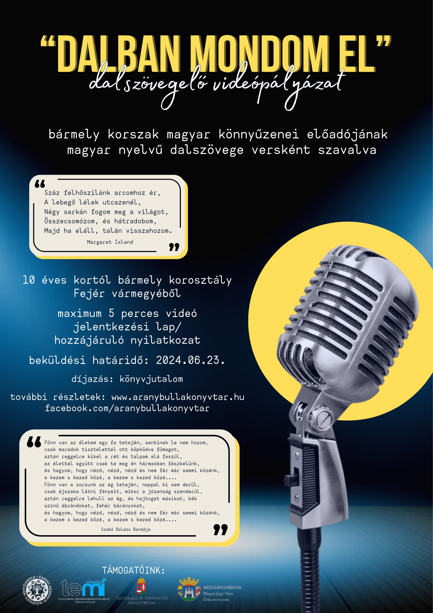 „Dalban mondom el” – dalszövegelő videópályázatot hirdetett az Aranybulla Könyvtár