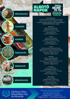 Egész hétvégén át tartó alkotó napokat rendeznek a Gárdonyi Művházban július 13-14-én