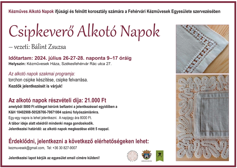 Folytatódnak az Alkotó Napok a Rác utcában - csipkeverés, szabás-varrás