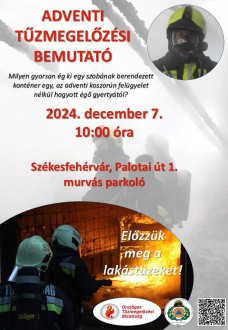 Adventi tűzoltási bemutató lesz december 7-én, szombaton Székesfehérváron