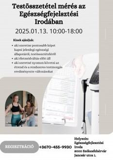Mennyi a zsír és az izom rajtunk? – ingyenes testösszetétel vizsgálatra vár az Egészségfejlesztési Iroda