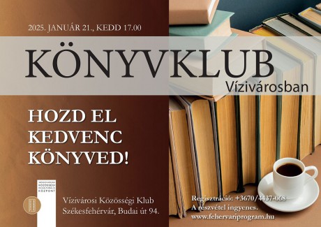 Könyvklub indul a Vízivárosban - kedden lesz az első alkalom