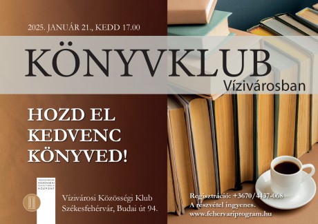 Hozd el a kedvenc könyved! - új programsorozat indul Vízivárosban