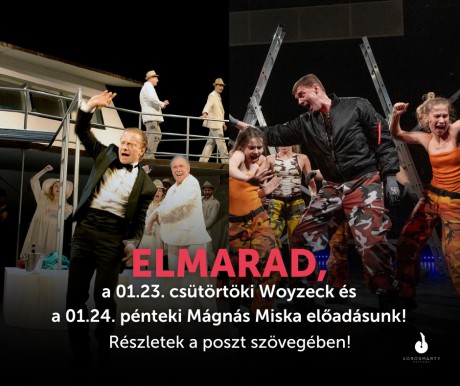 Betegség miatt marad el egy csütörtöki és egy pénteki előadás a Vörösmarty Színházban