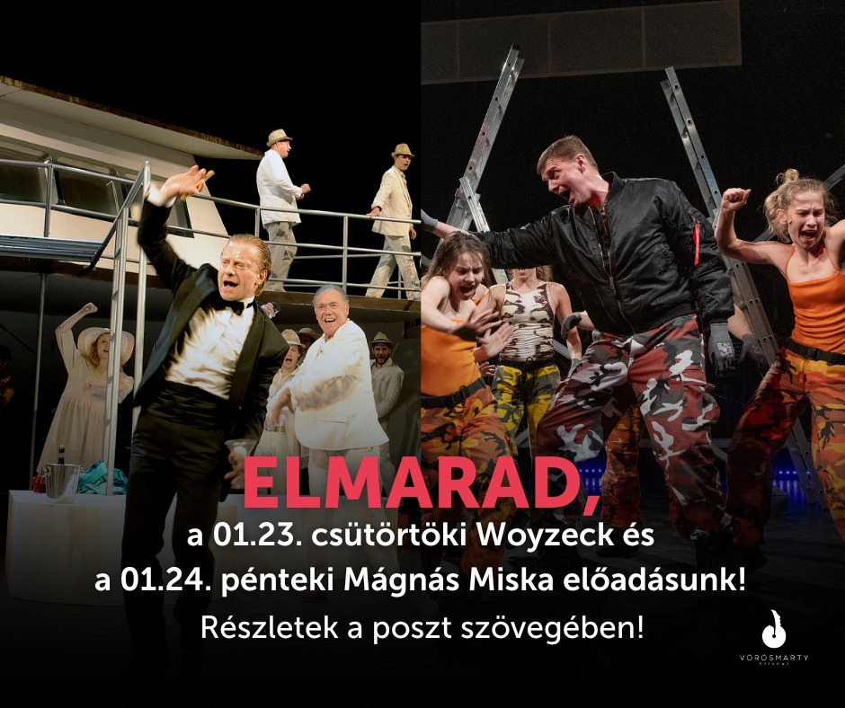 Betegség miatt marad el egy csütörtöki és egy pénteki előadás a Vörösmarty Színházban