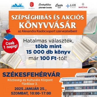 Szépséghibás és akciós könyvek vására – mintegy 15 ezer darab könyvet kínálnak január 25-én