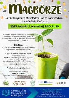 Újra magbörzét rendeznek a Gárdonyi Géza Művelődési Házban