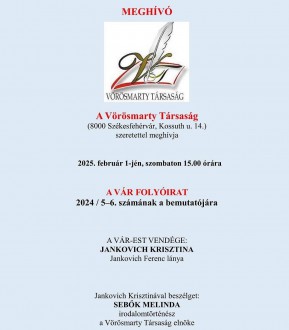 Szombaton tartják a Vár irodalmi folyóirat legfrissebb számának bemutatóját